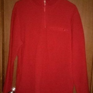 Mens Classic Elements Red pullover 1/4 Zip Sweatshirt Large